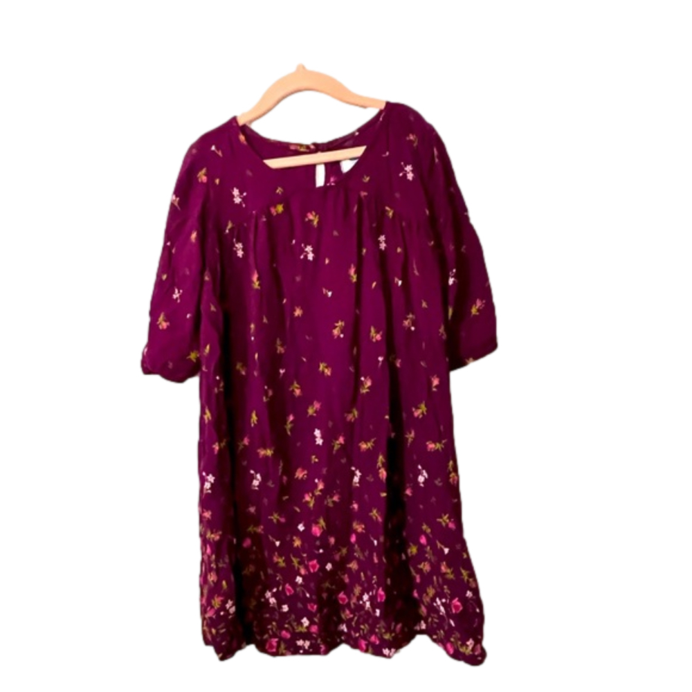 Old Navy Lightweight Girls Dress Small (6-7) Rose Bud Flower Boho Pink M…